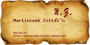 Martincsek Zoltán névjegykártya
